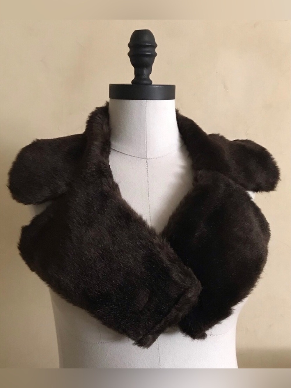 Vintage Brown Faux Fur Replacement Collar